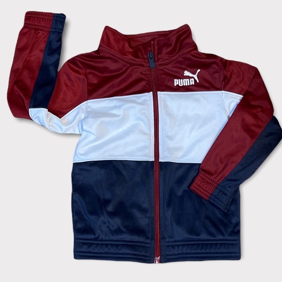 Puma Other - PUMA Boys Retro woven track jacket maroon white navy